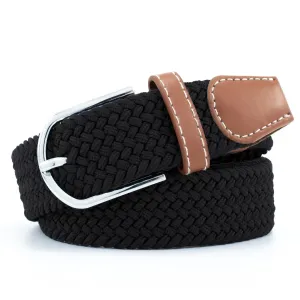 6 colors Gothic Men’s Stretch Belt Premium Leather Wide Elastic