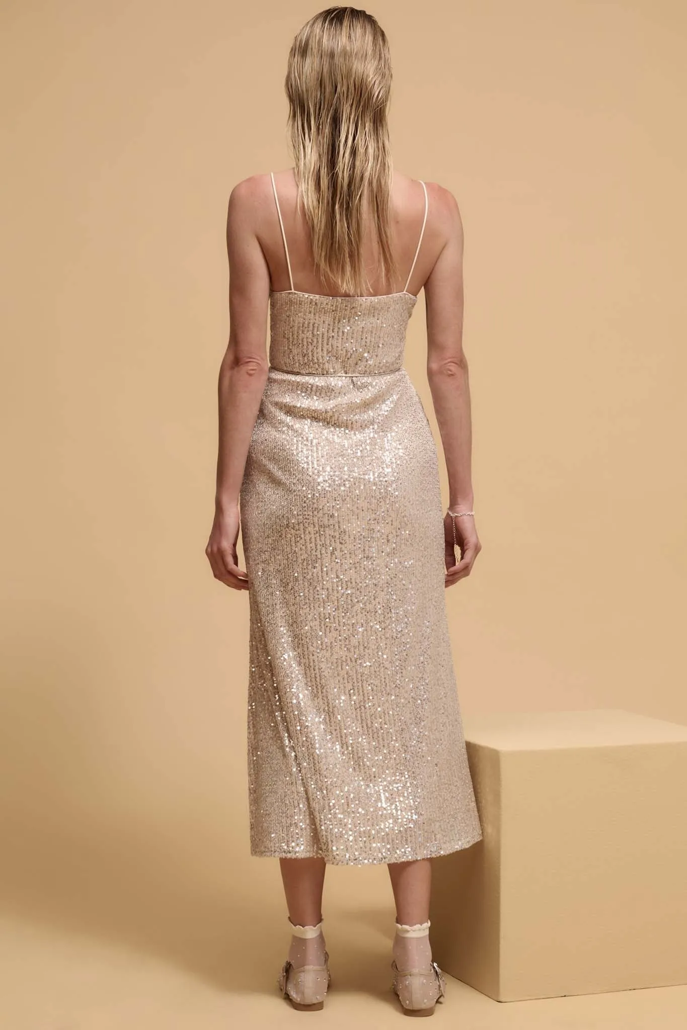 All That Glitters Sequin Midi Slip Dress