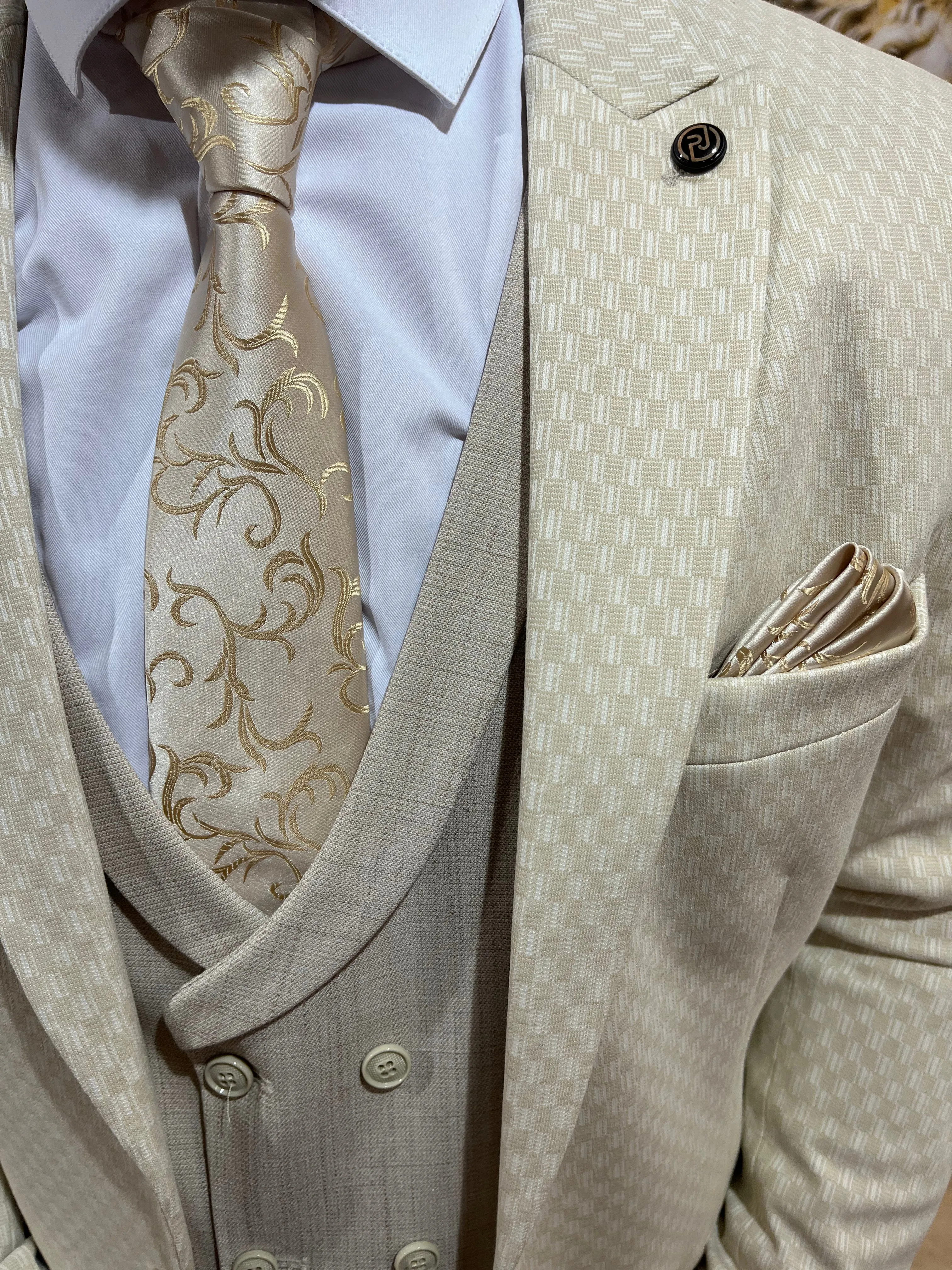 Ally - Light Cream 3 Piece Suit