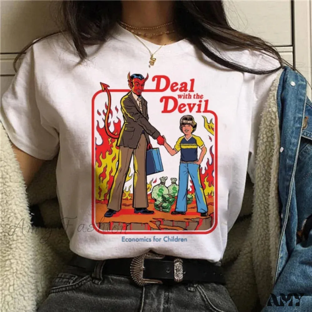 Amy Fashion - Satan Horror Demon Death Scary Devil Funny T-shirt