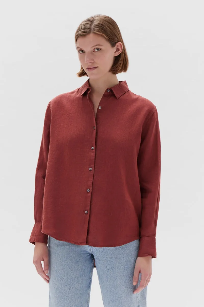 Assembly Label - Xander Linen Shirt - Sumac