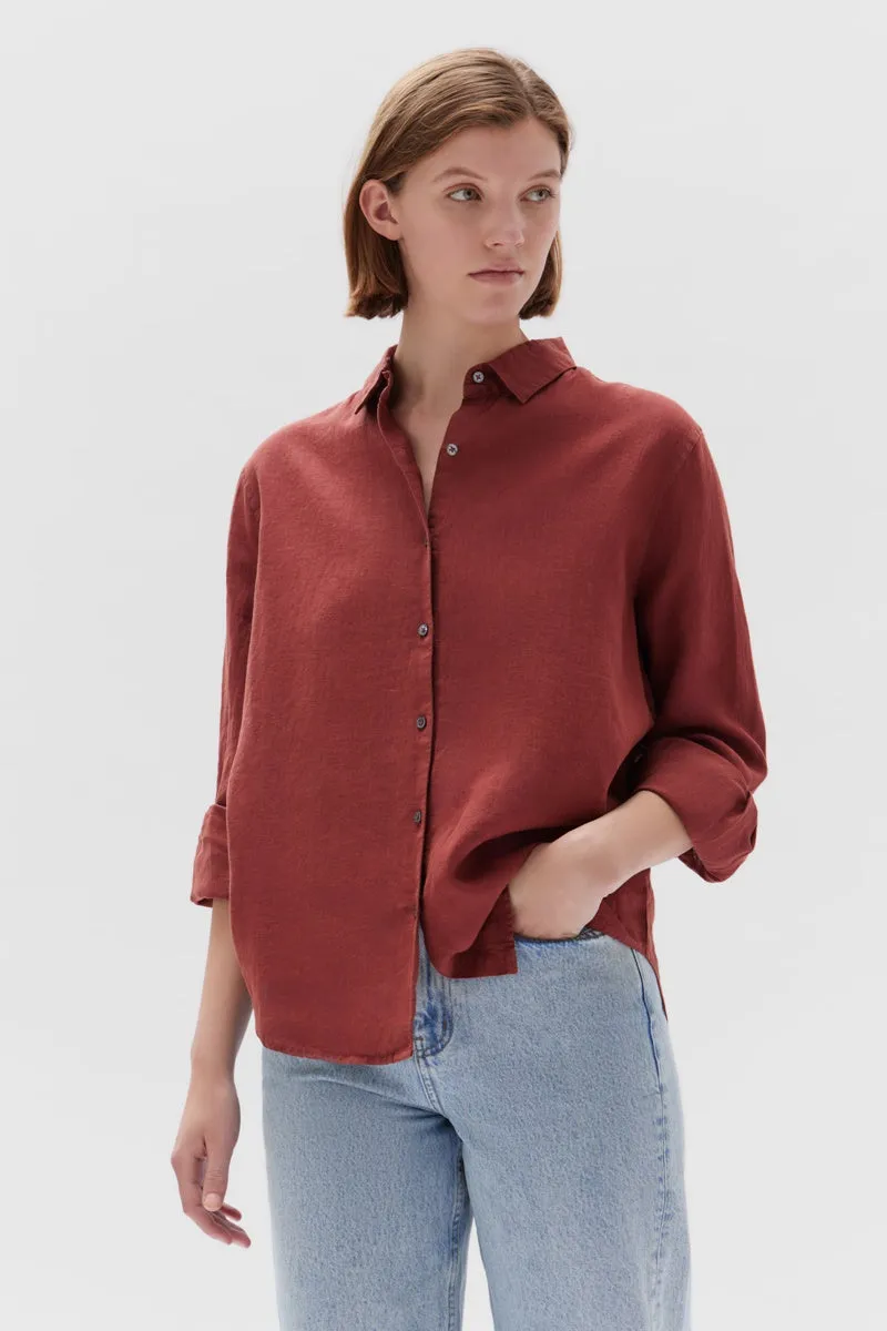 Assembly Label - Xander Linen Shirt - Sumac