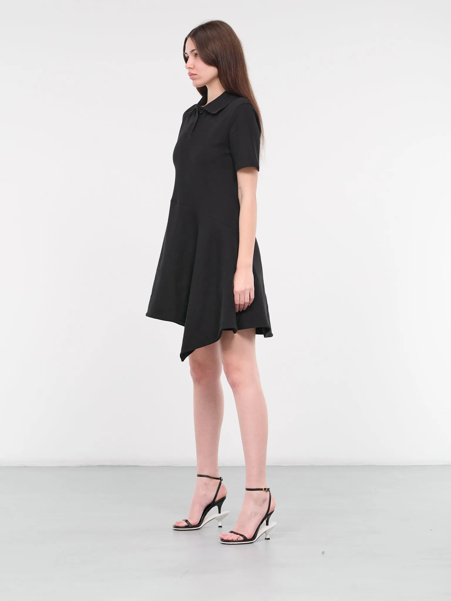 Asymmetric Polo Dress (JD0037-PG1479-BLACK)