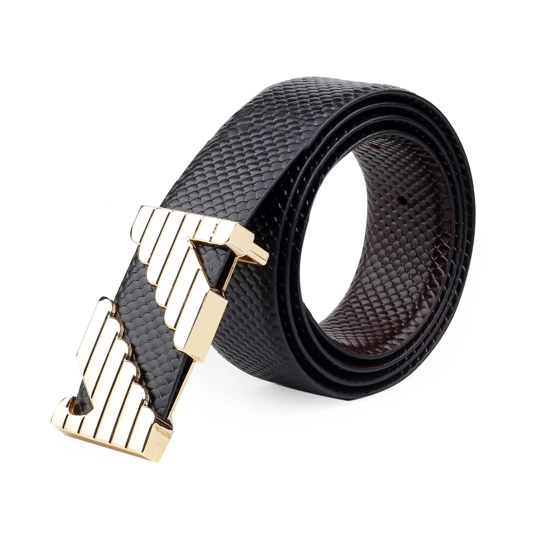 Bacca Bucci Genuine Leather Formal Dress Belts with a Stylish Finish and Nickel-Free Buckle