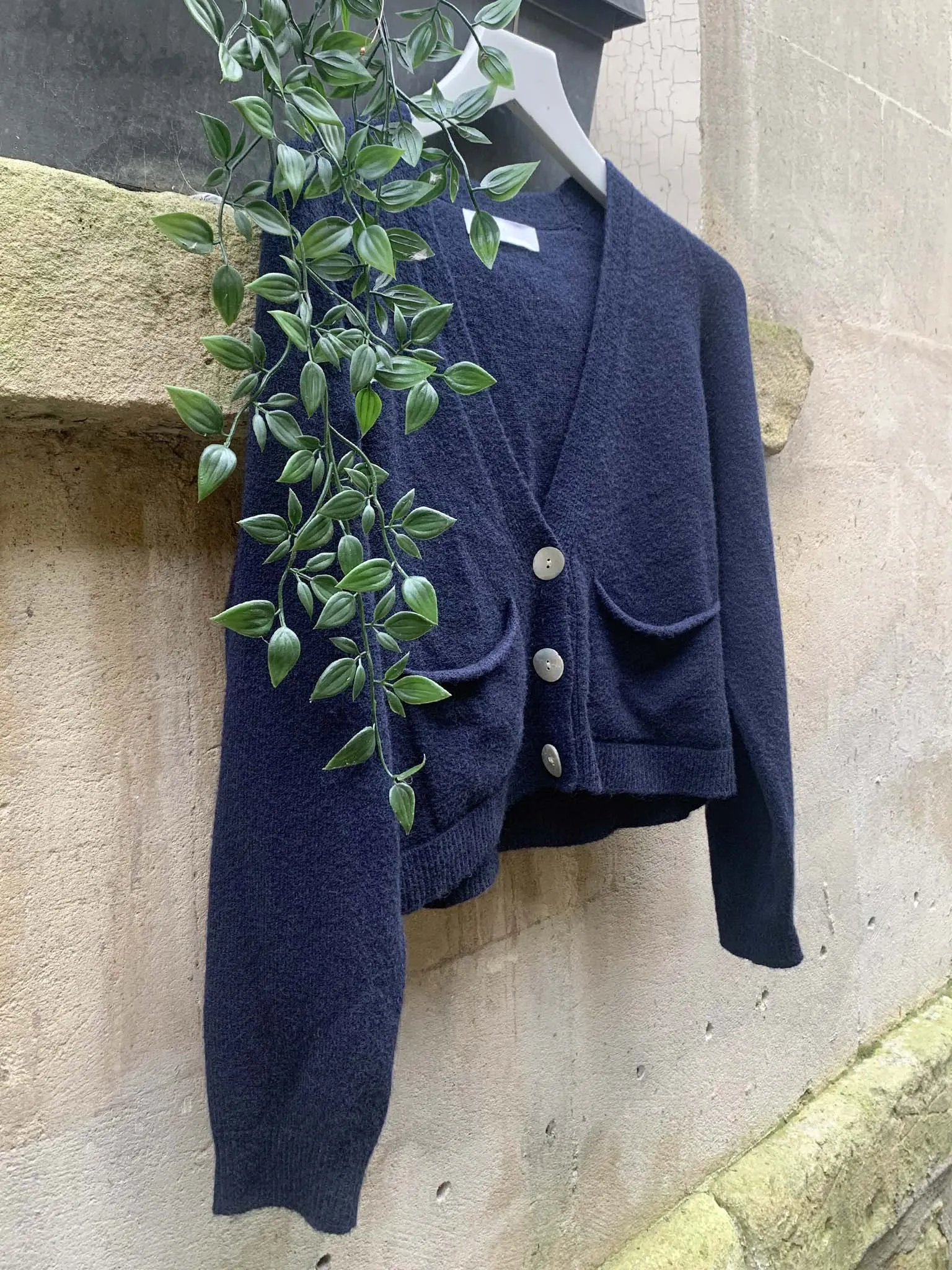 Blue Woman Navy Pookie Crop Cardigan