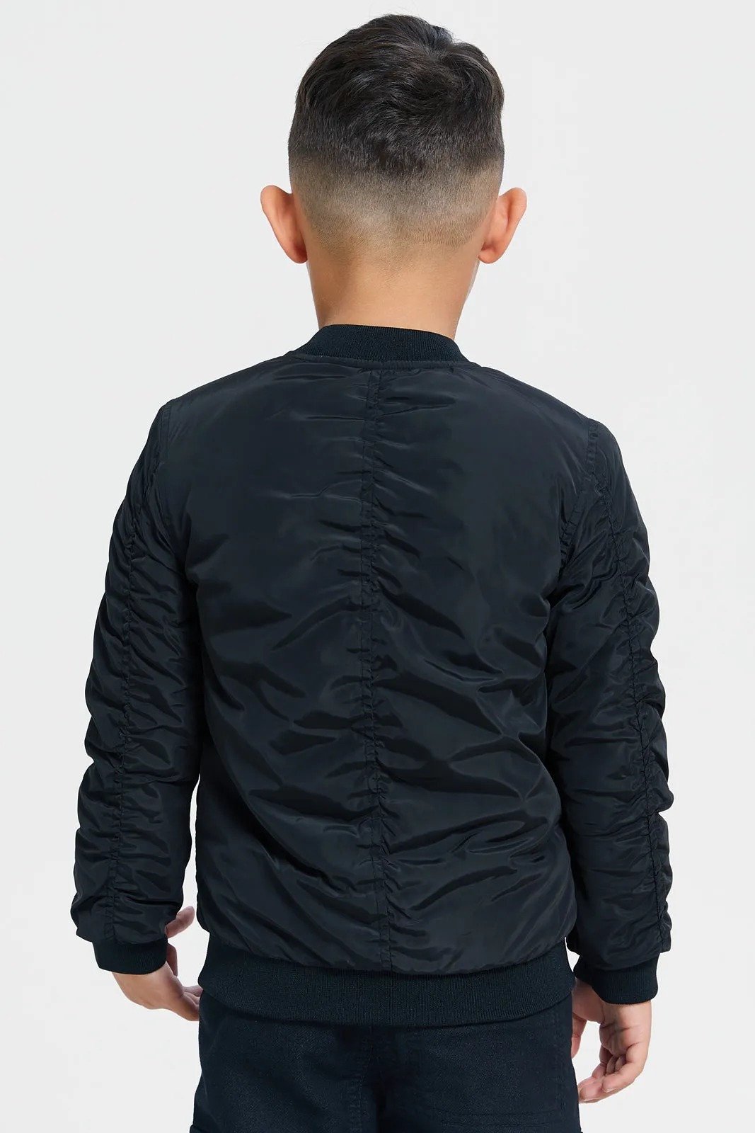 Boys Black Padded Bomber Jacket