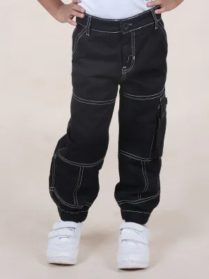 Boys Cotton Solid Cargo Pant