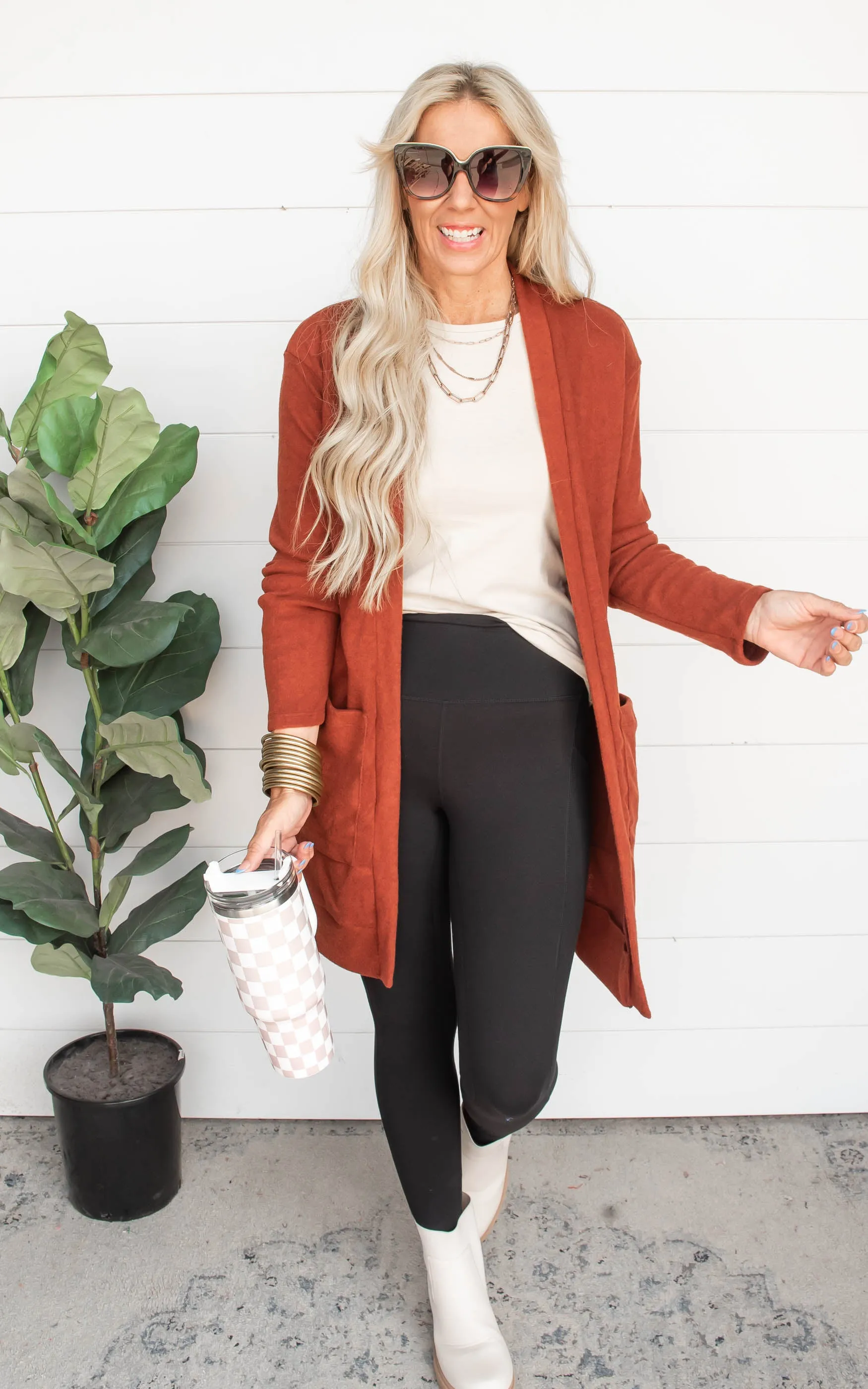 Brushed Knit Long Cardigan - Final Sale