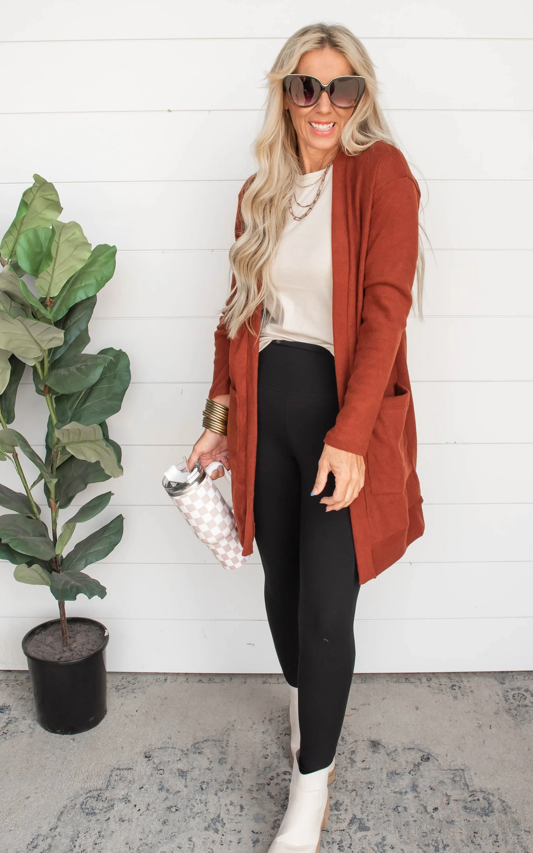 Brushed Knit Long Cardigan - Final Sale