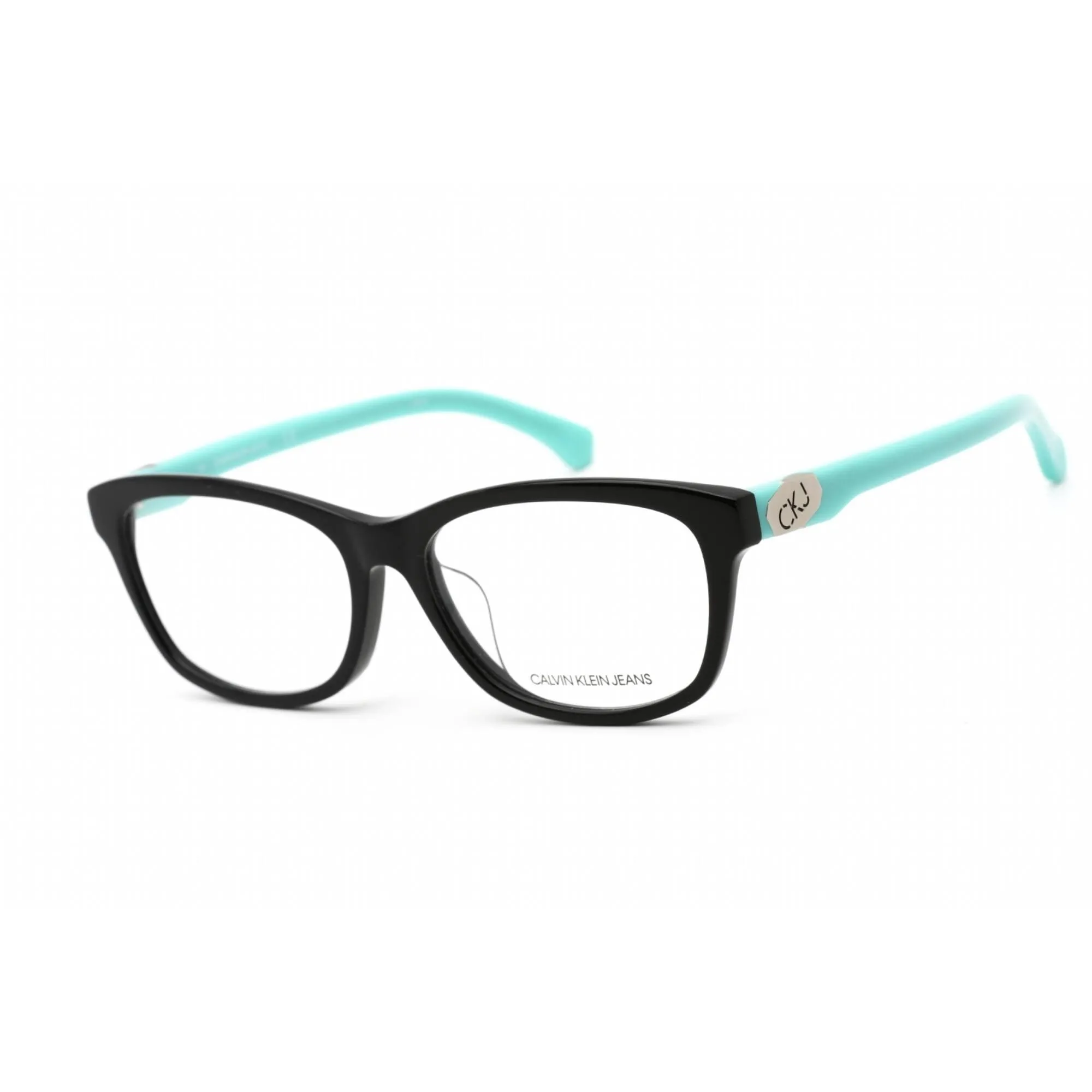 Calvin Klein Jeans Unisex Eyeglasses - Black/Turquoise Plastic Frame | CKJ943AF 036