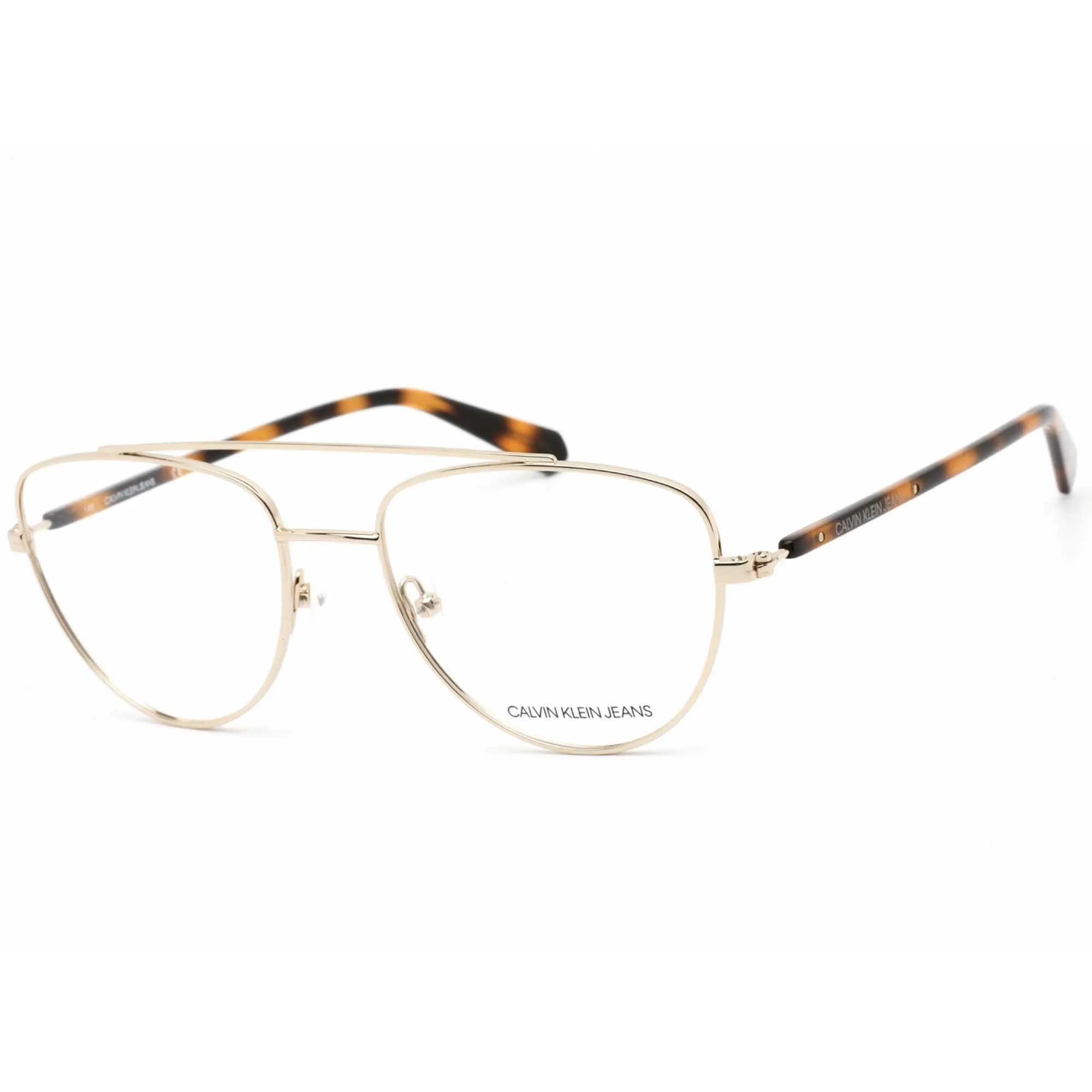 Calvin Klein Jeans Women's Eyeglasses - Gold Aviator Frame Clear Lens | CKJ19308 717