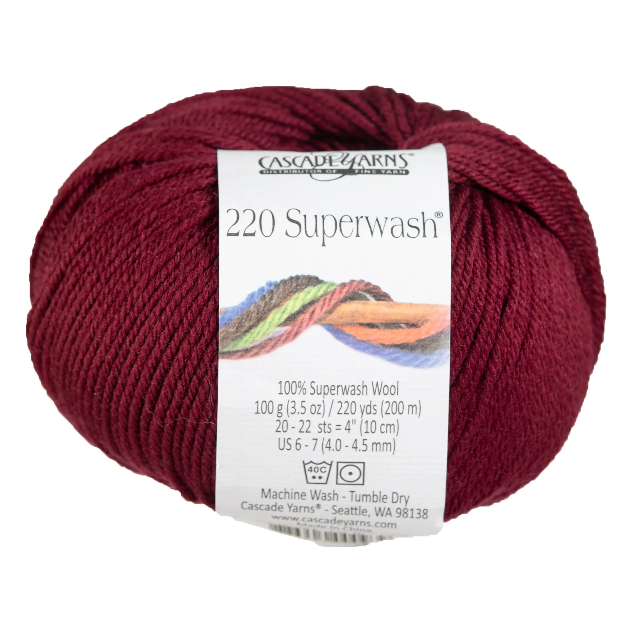 Cascade Yarns 220 Superwash Yarn - 0855 Maroon