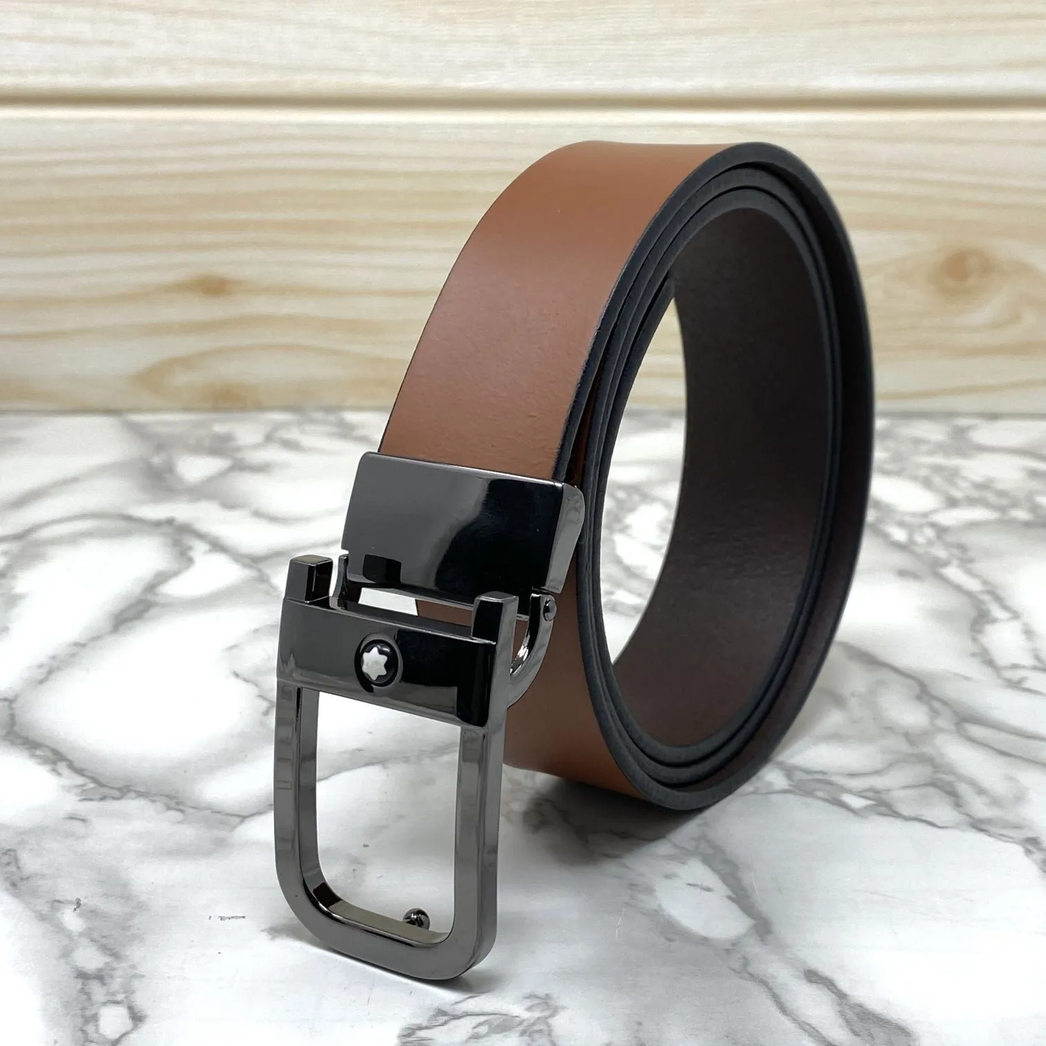 Casual U-Shape Leather Strap Belt For Men-JonasParamount