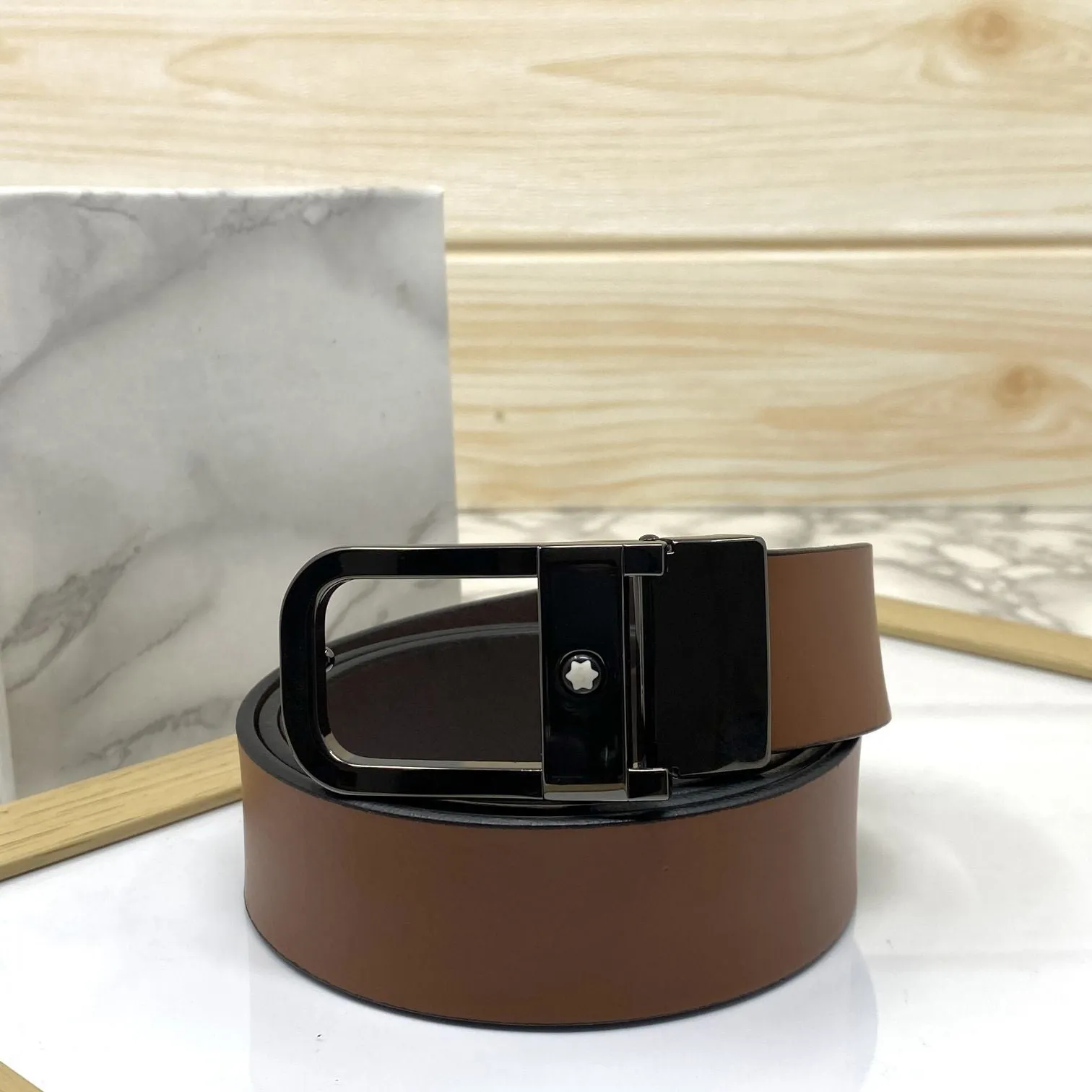 Casual U-Shape Leather Strap Belt For Men-JonasParamount