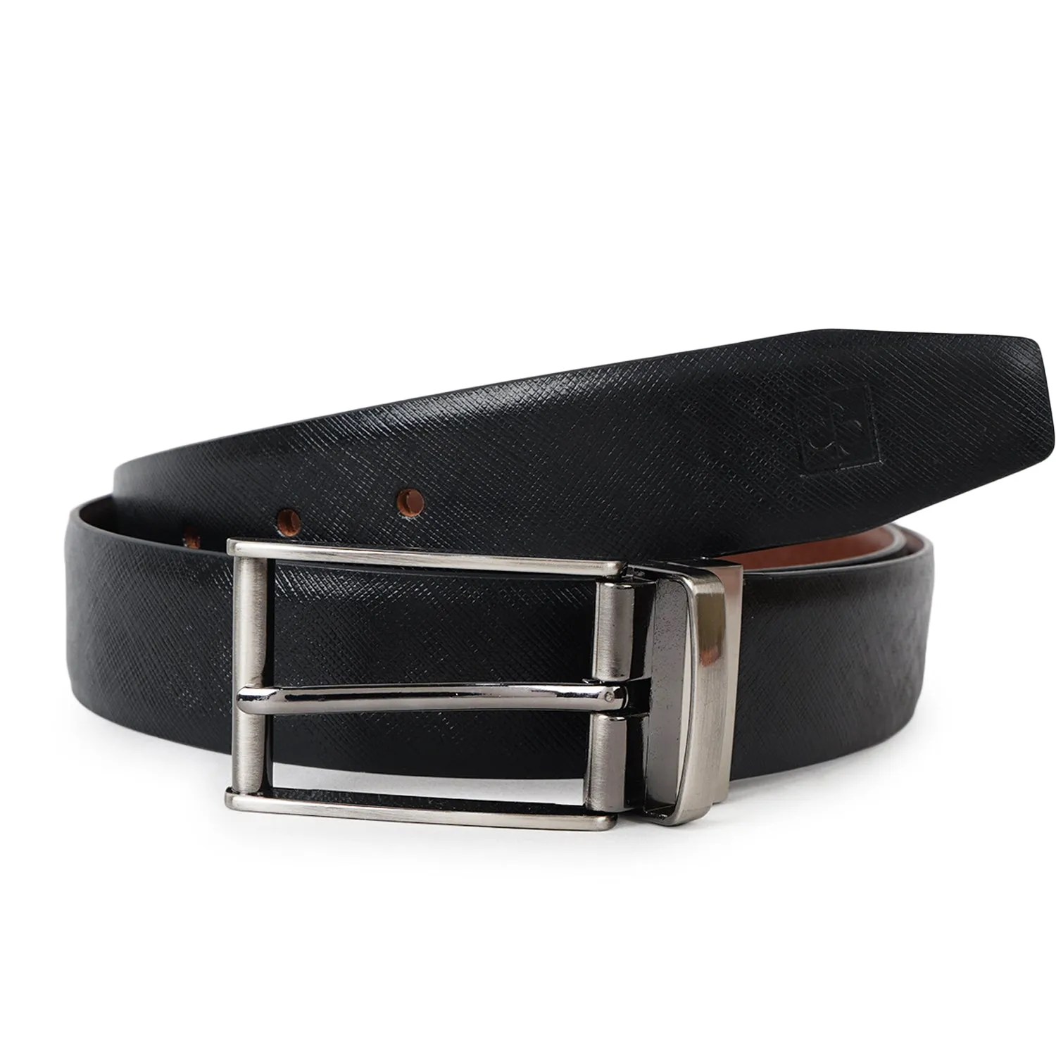 CIMONI MEN'S REVERSIBLE BELT BLACK & BROWN TEXTURE  ( 1 Year Gurantee)