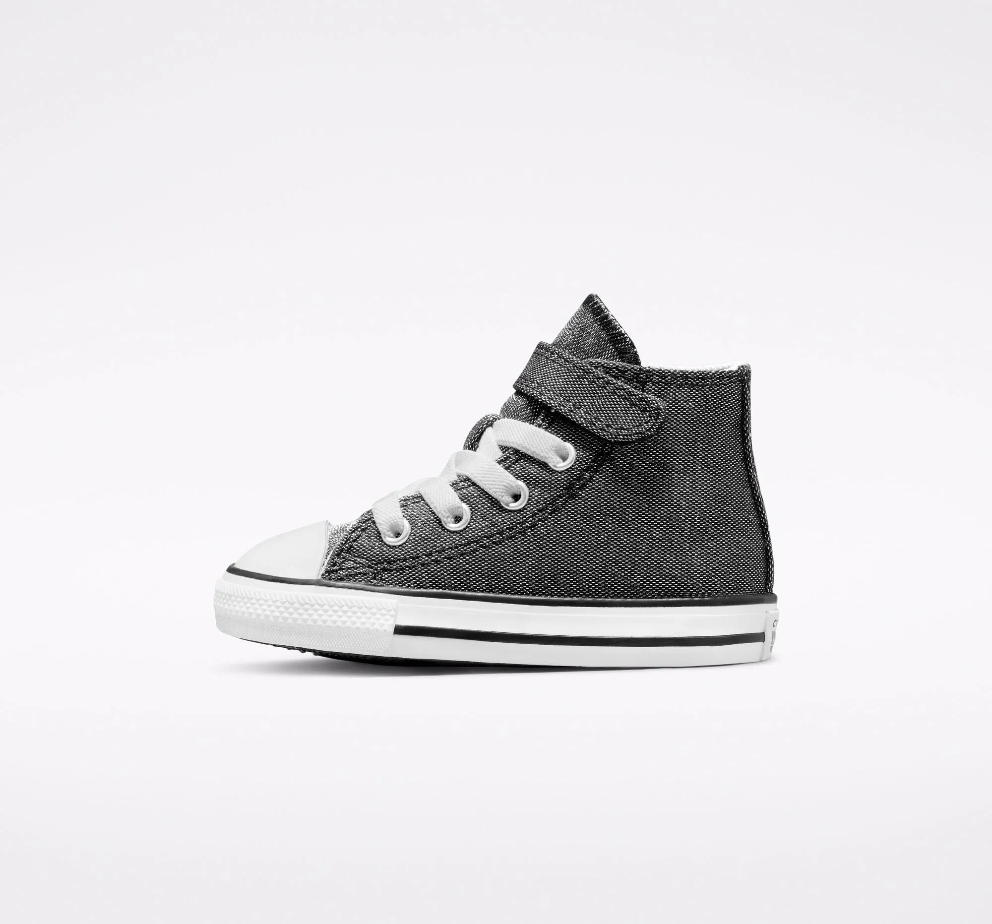 Converse scarpa sneakers da bambina Chuck Taylor All Star Easy-On Glitter 772877C nero bianco