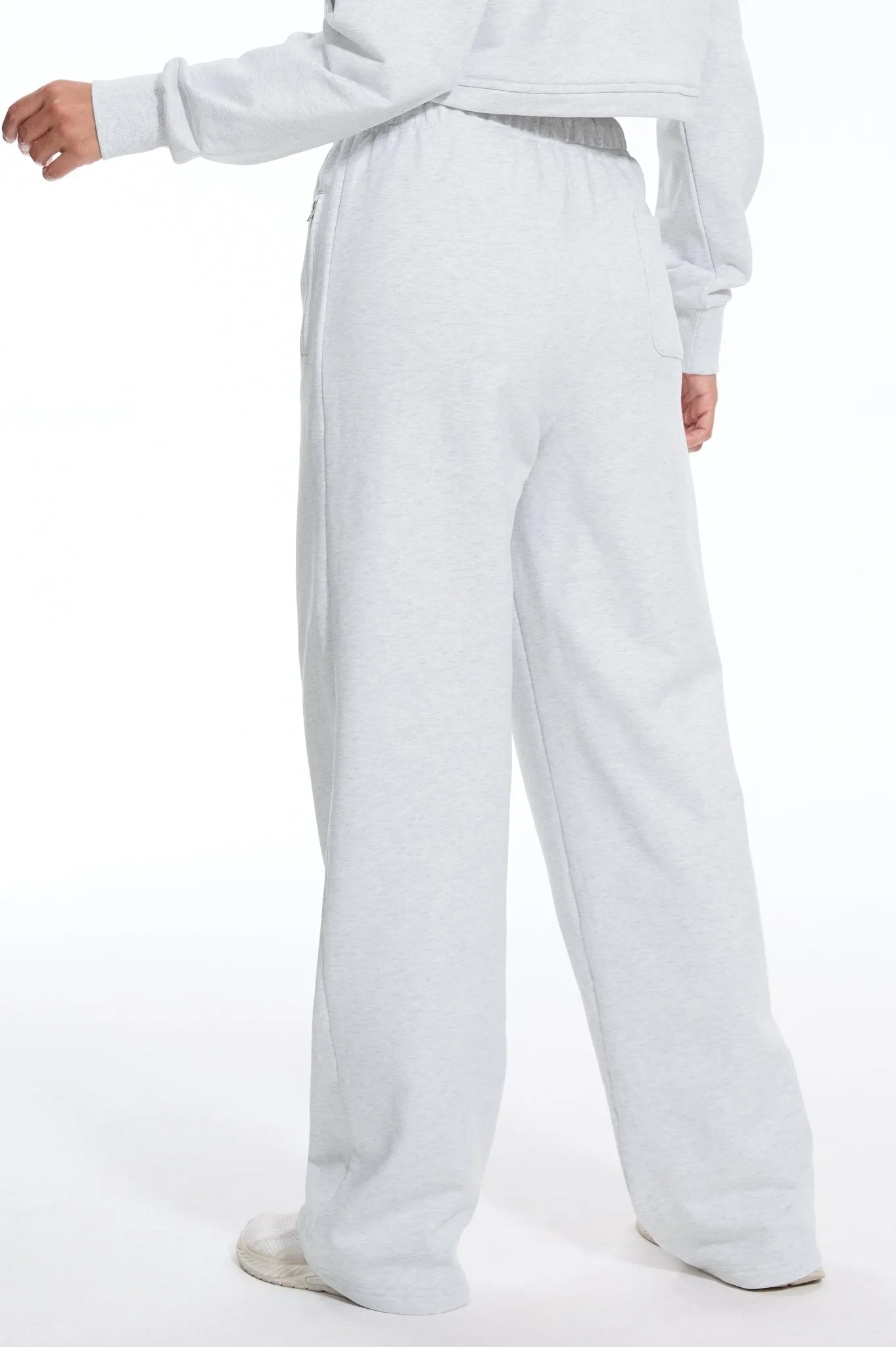 Cozy Double Wasited Joggers SweatPants - Light Grey