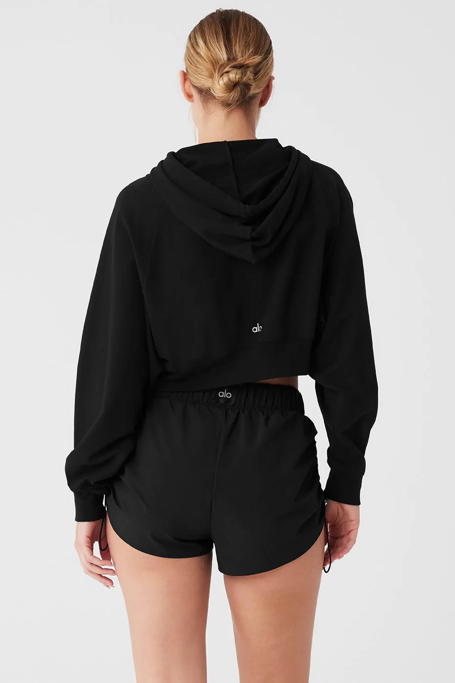 Cropped Double Take Hoodie - Black