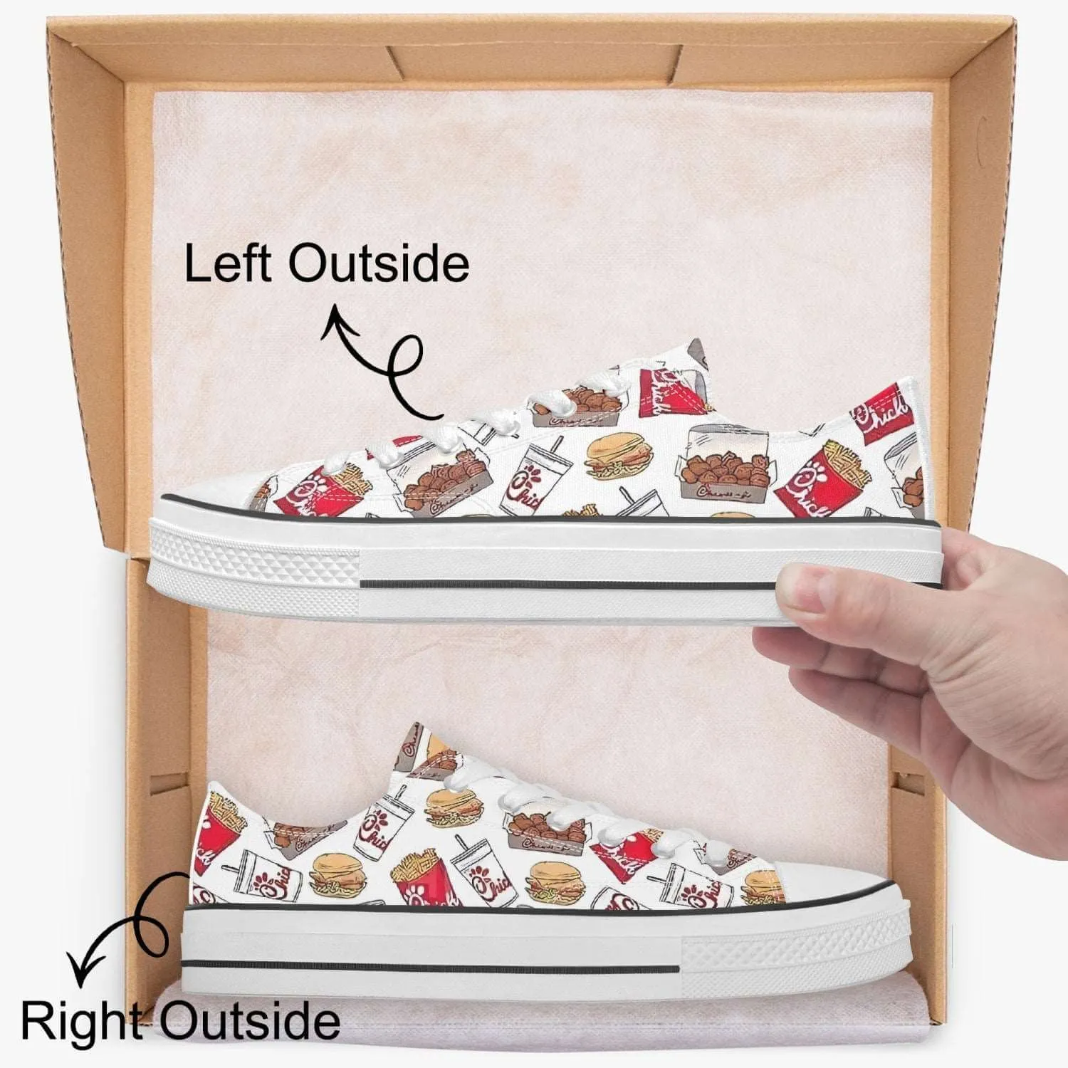 Custom Chicken Filet Low Canvas Shoes Sneakers