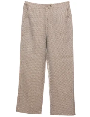 Dogtooth Light Brown & Off-White Trousers - W32 L31