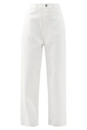 Drop Organic-Cotton White Low-Rise Baggy Jeans