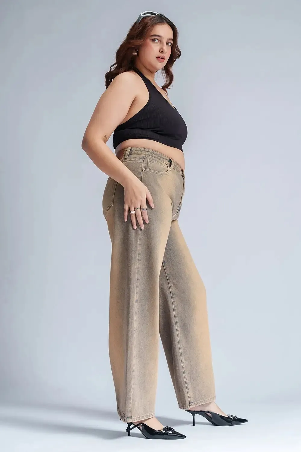 Dusty Dusk Curve Wide Leg Jeans