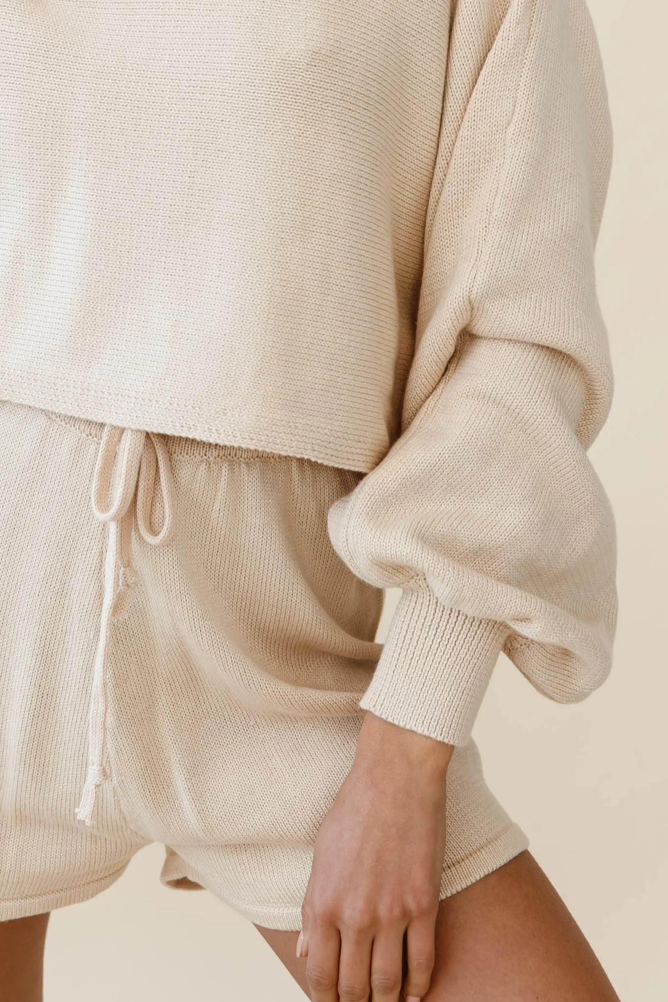 Easy Breezy Long Sleeve Midi Sweater Beige