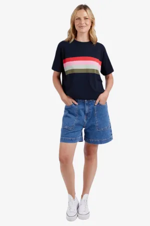 Elm - Terra Tee - Navy & White Stripe