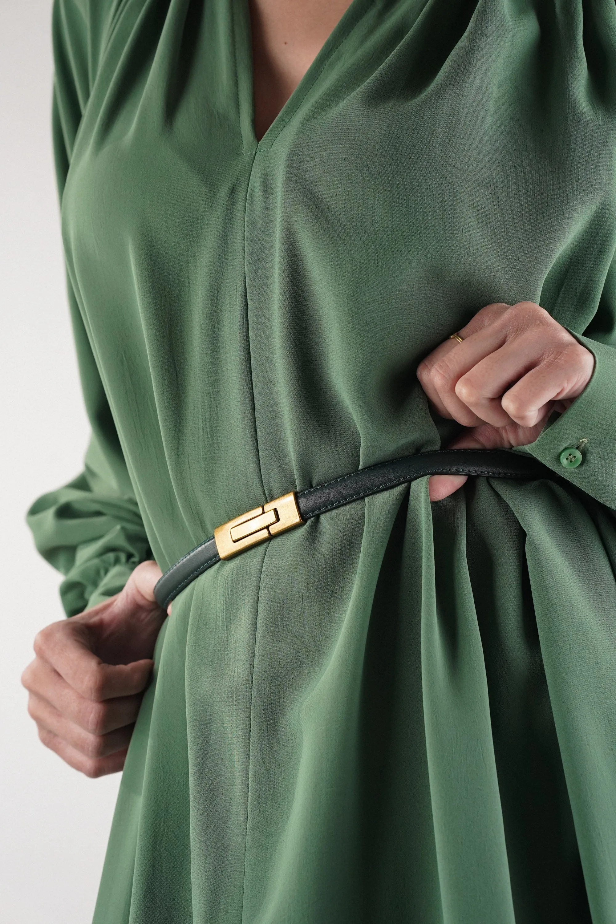 Emerald Depth Snap Buckle Belt