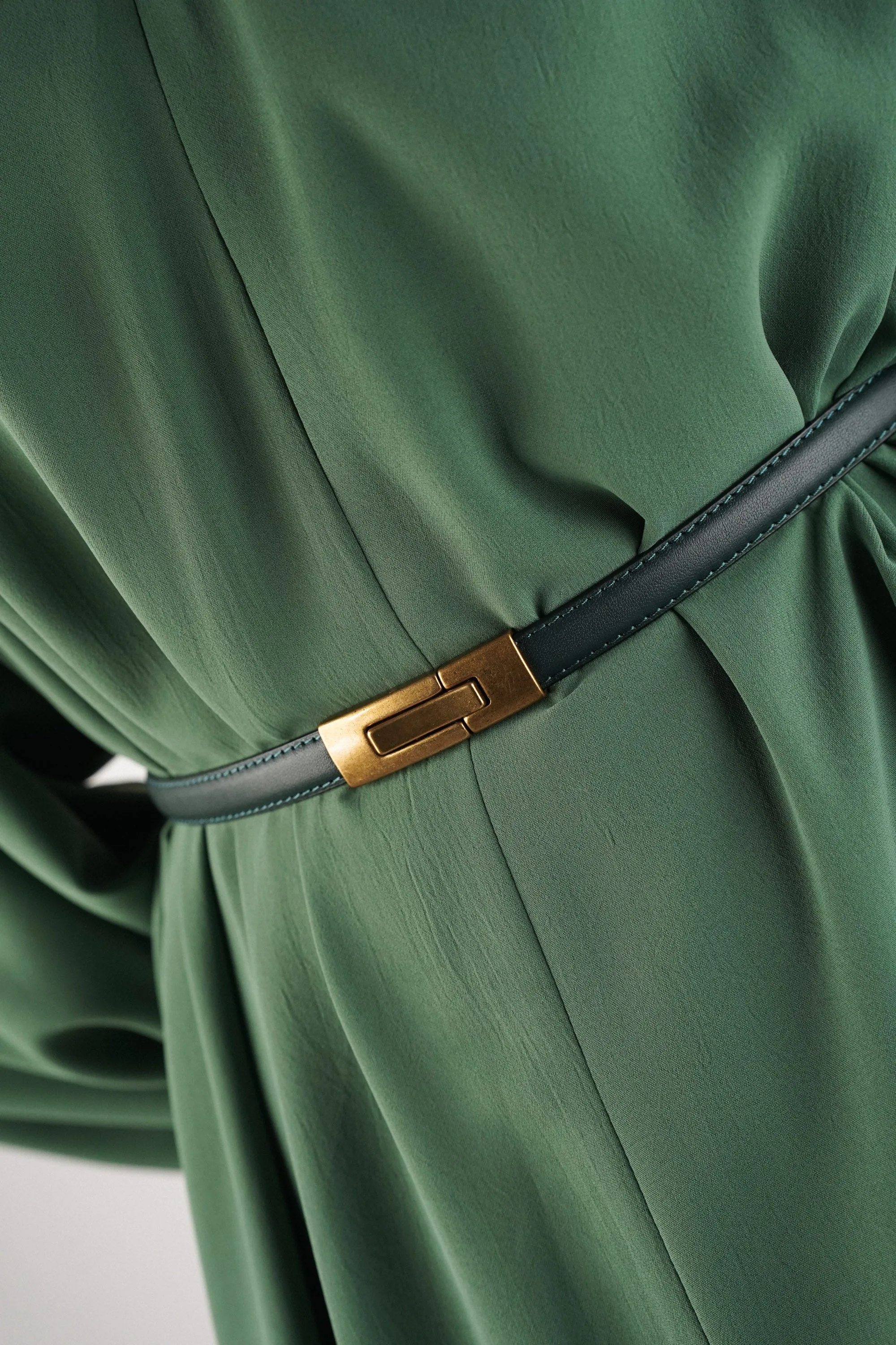 Emerald Depth Snap Buckle Belt