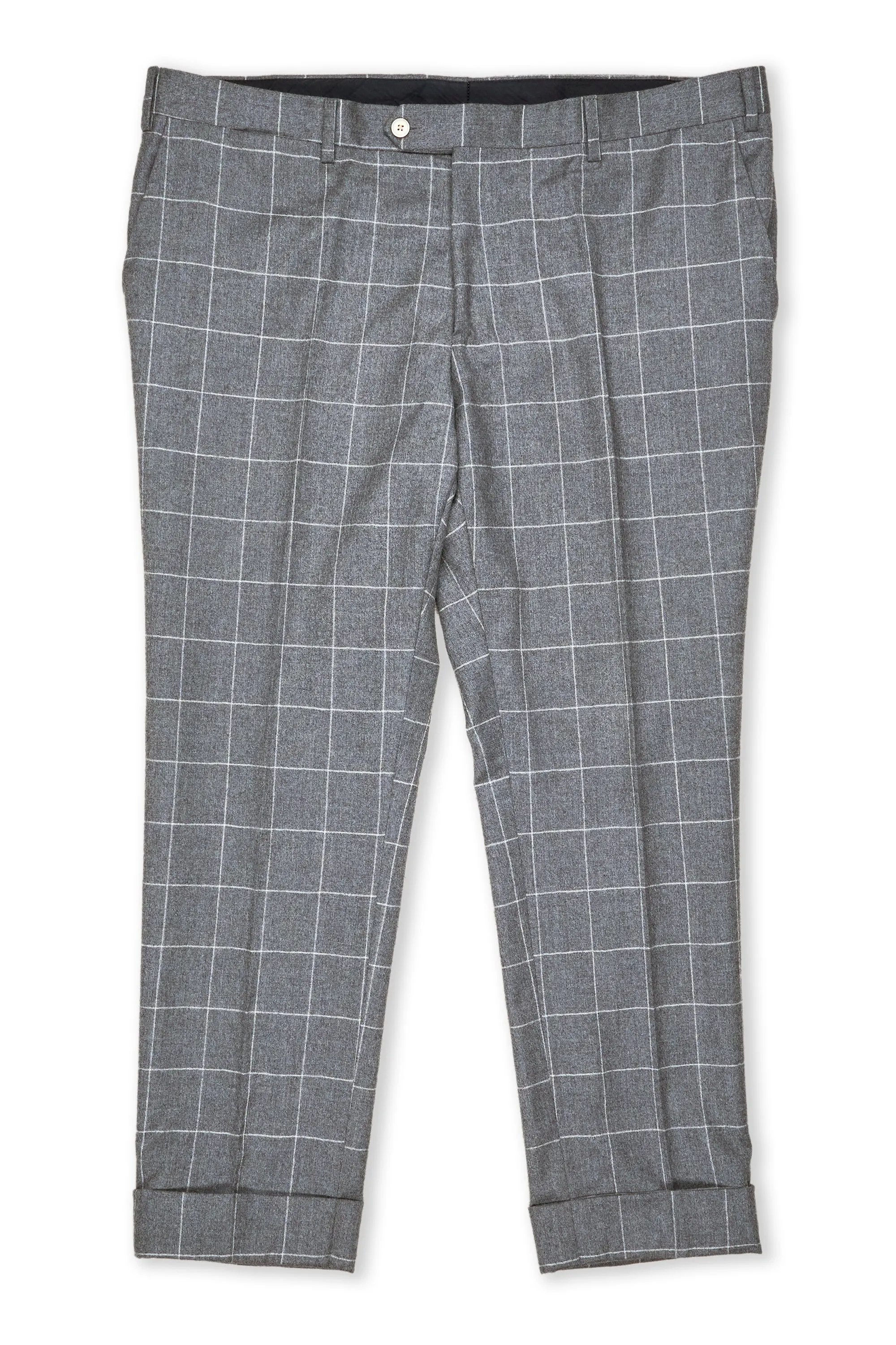 Eredi Pisano Light Grey Windowpane Wool/Cashmere Suit