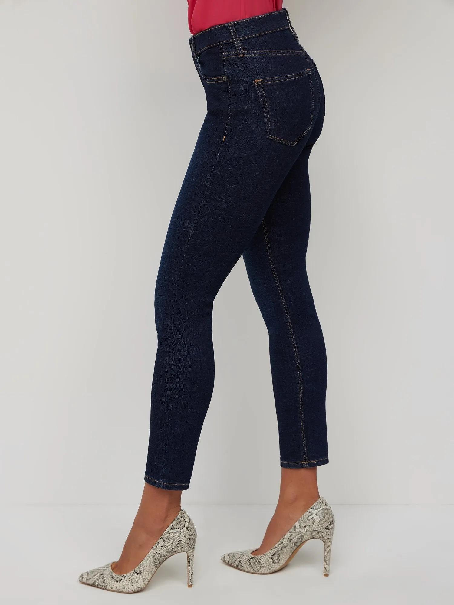 Essential High-Waisted Skinny Ankle Jeans - Dark Wash