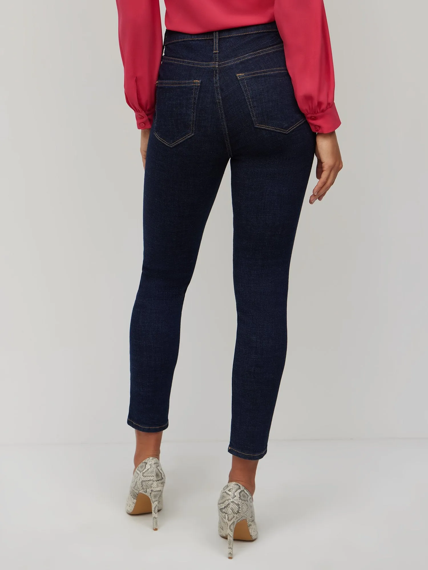 Essential High-Waisted Skinny Ankle Jeans - Dark Wash