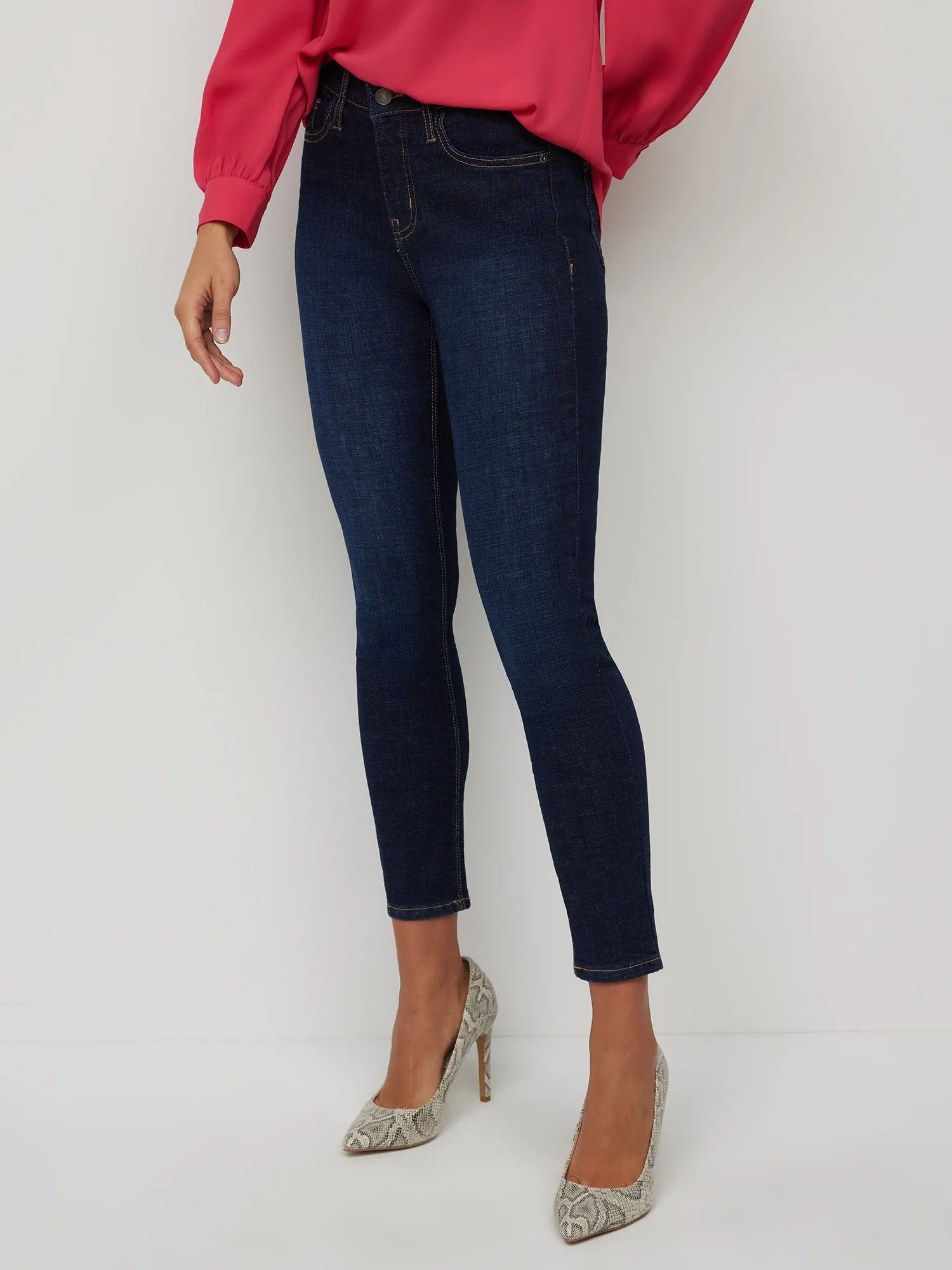 Essential High-Waisted Skinny Ankle Jeans - Dark Wash