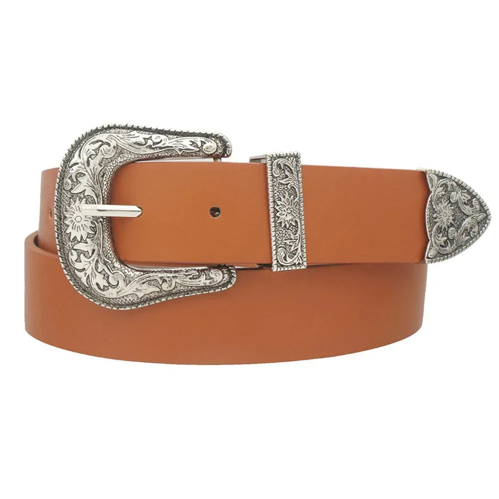 Floral Western Buckle Belt