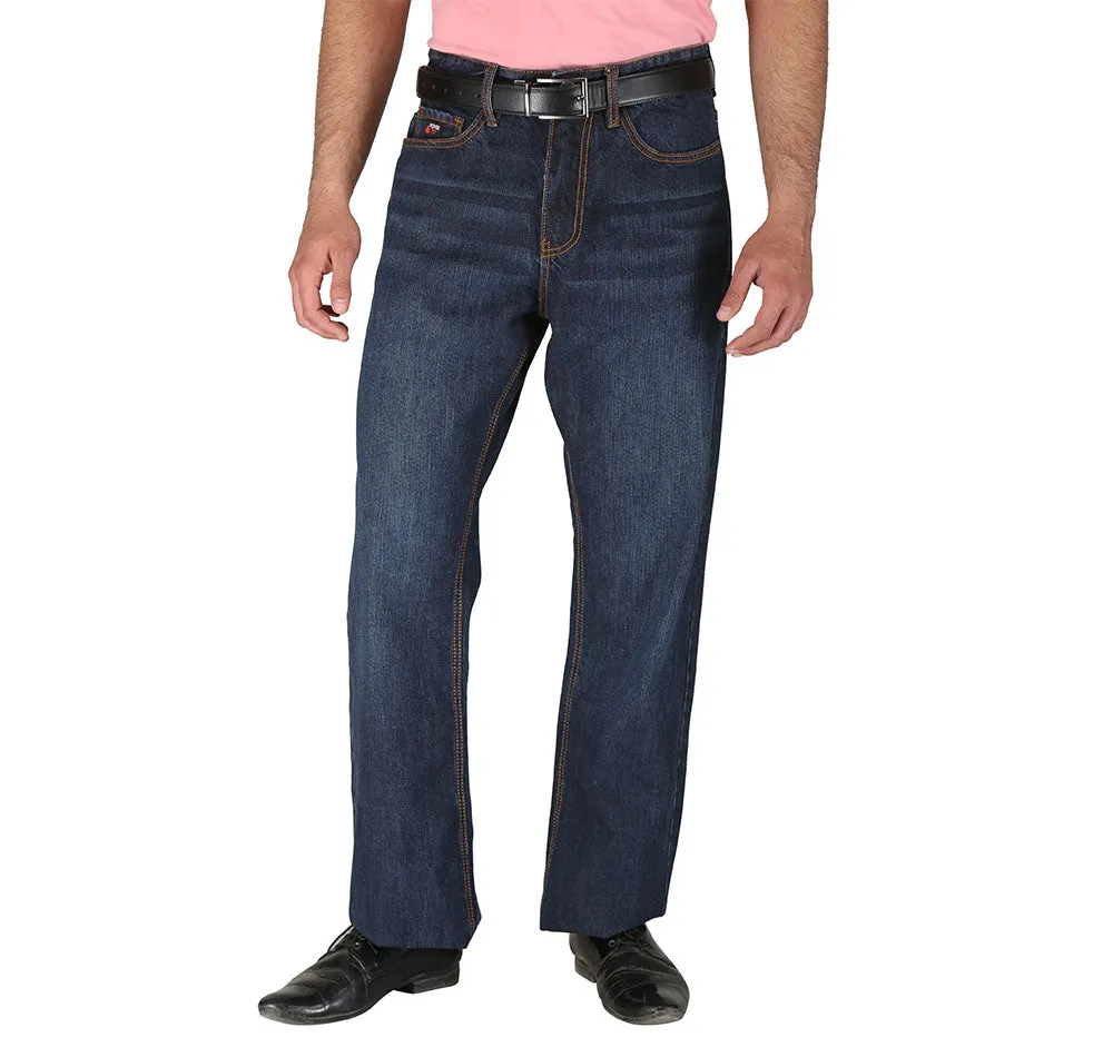 Forge Fr Men's Blue Faded Cross Hatch Jeans