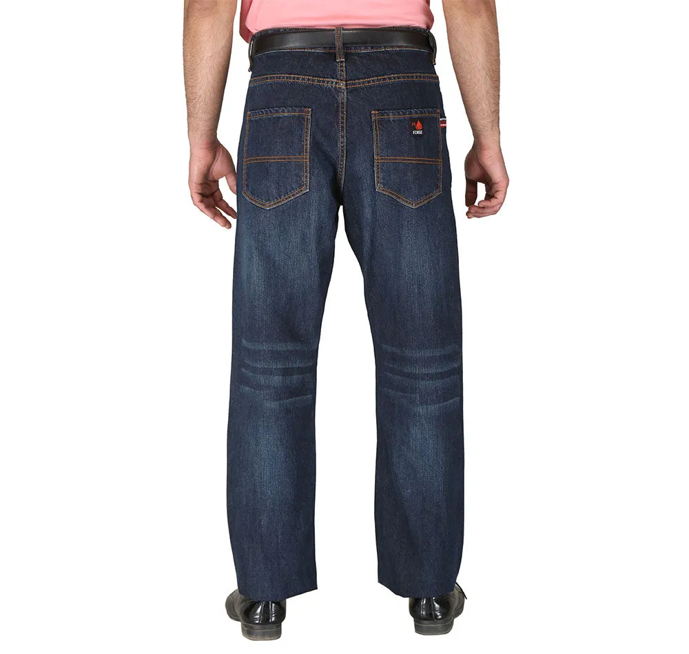 Forge Fr Men's Blue Faded Cross Hatch Jeans