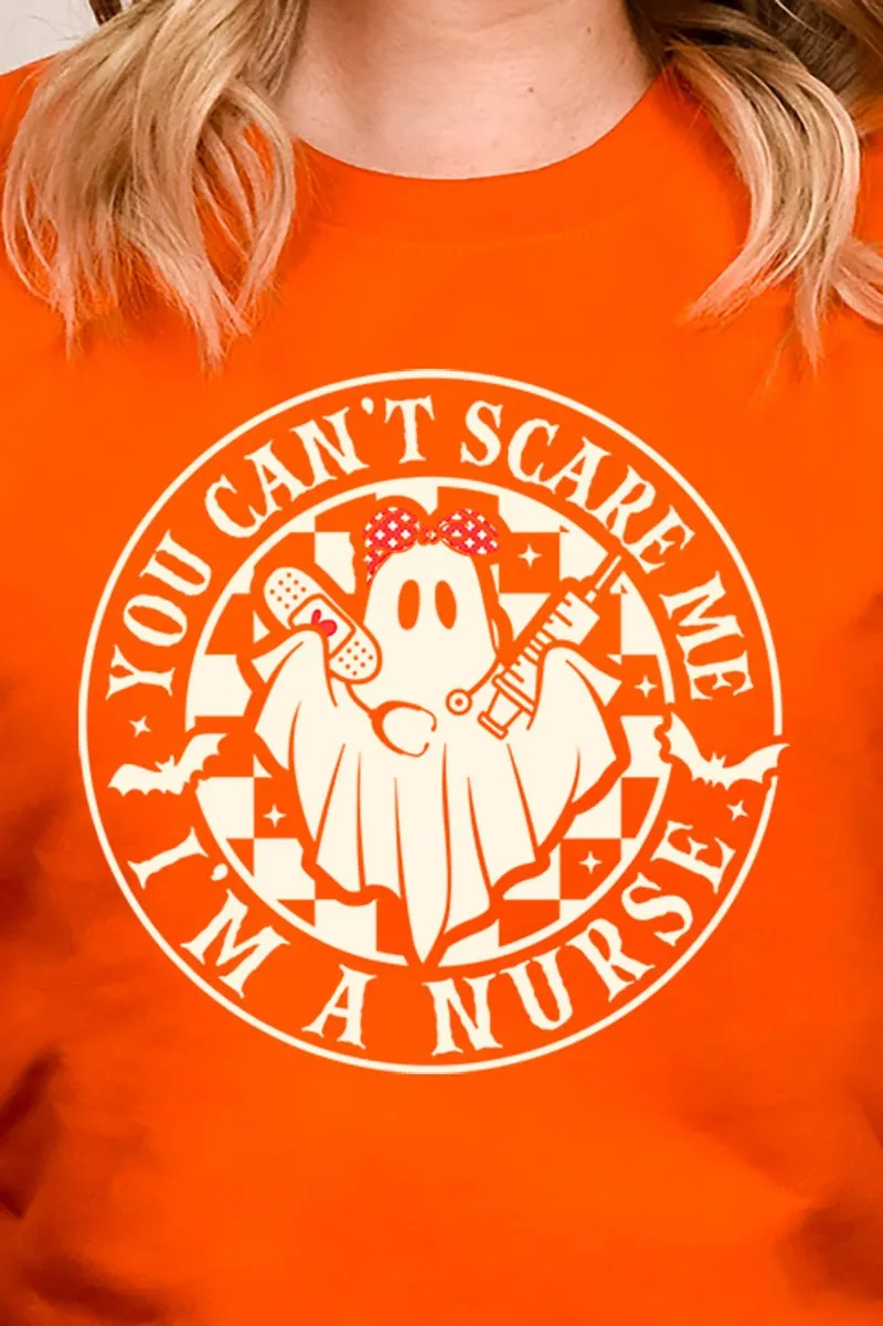 Ghost Can't Scare Me I'm A Nurse Heavy-weight Crew Sweatshirt