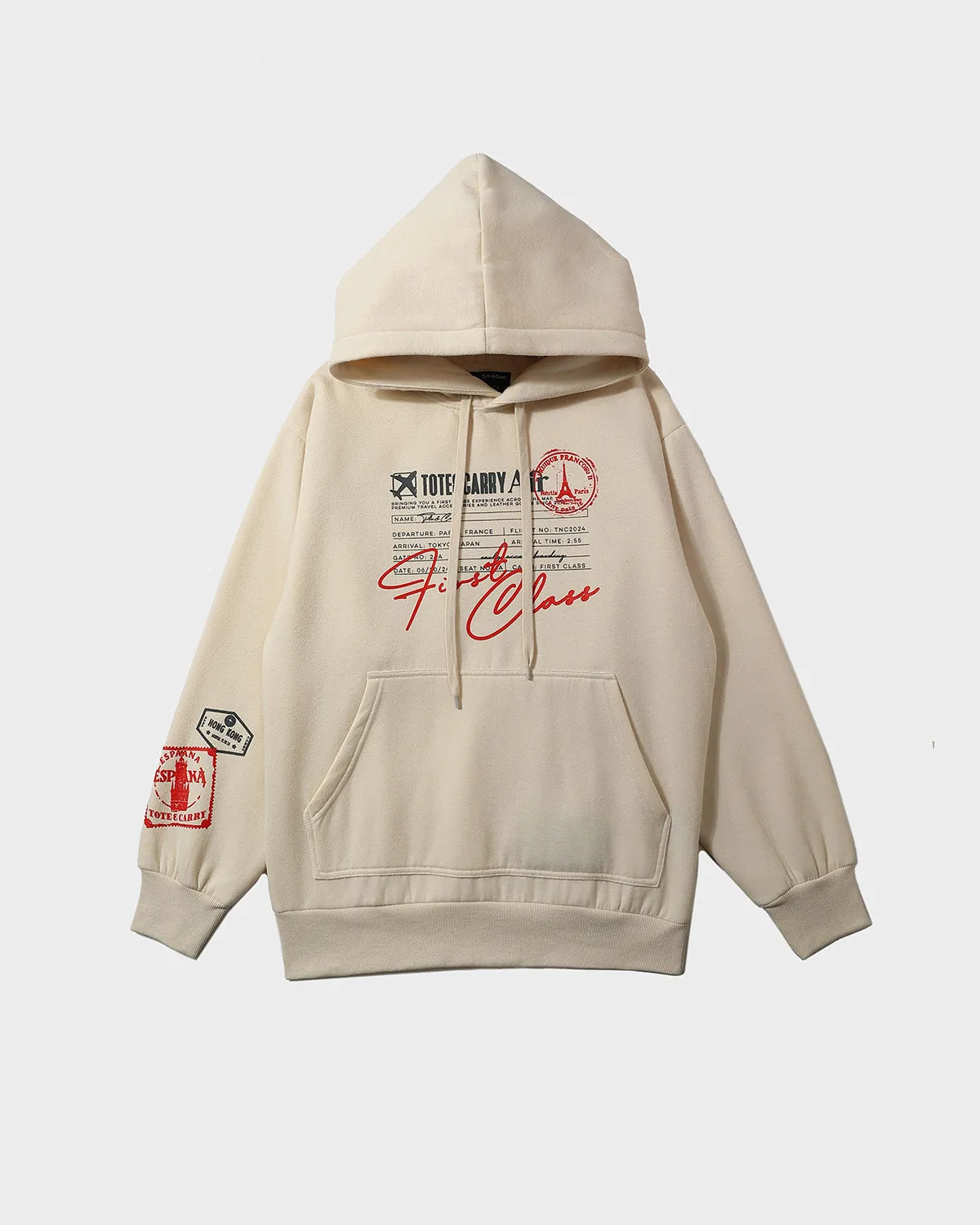 Globetrotter Hoodie & Sweats Set in Beige