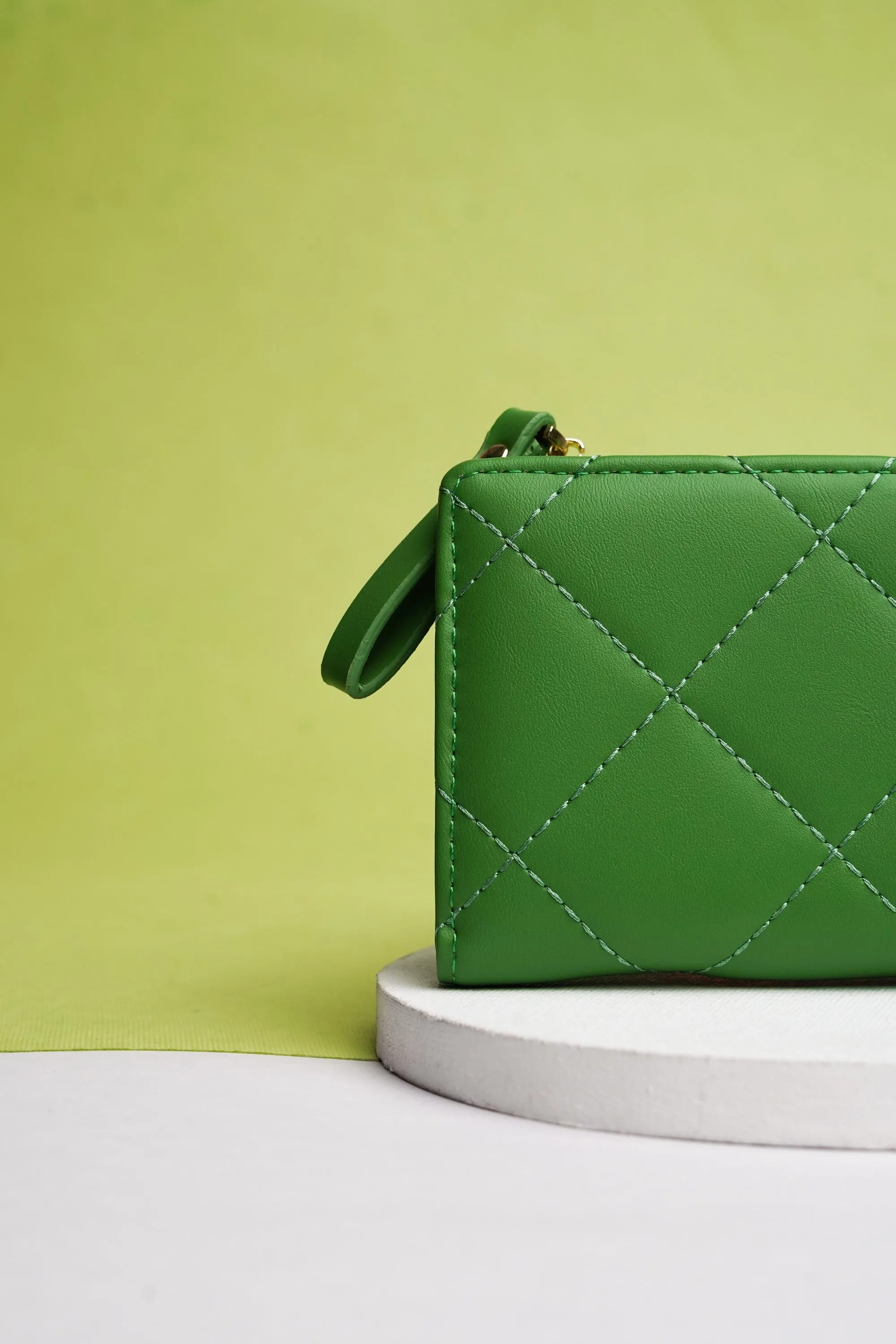 Green Quilted Wallet