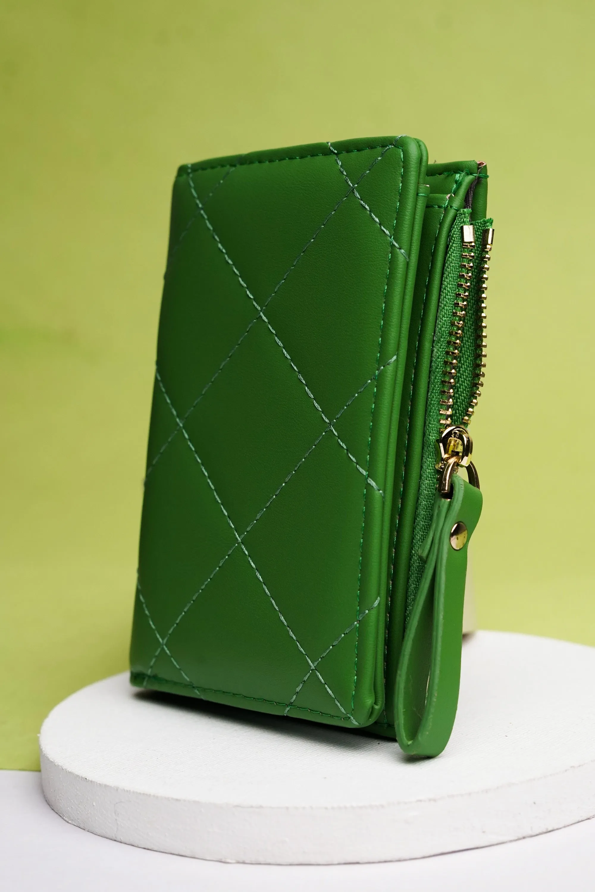 Green Quilted Wallet