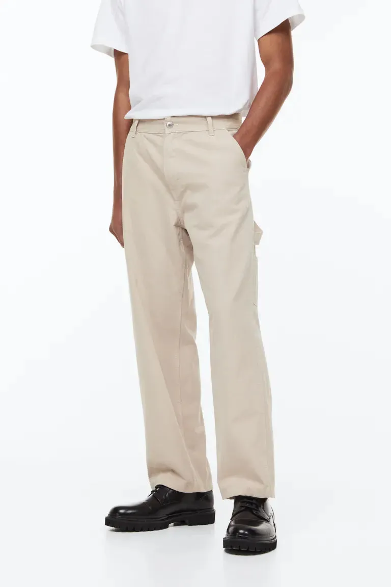 H&M Worker loose fit trousers, light beige