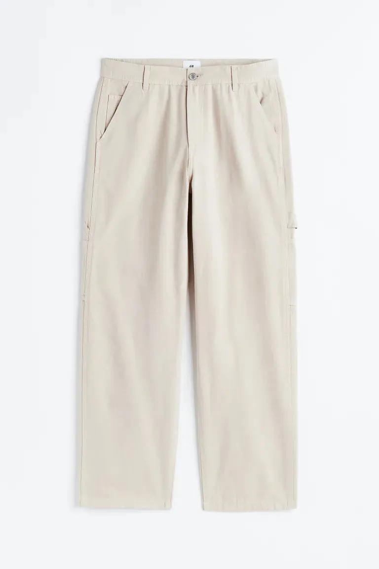 H&M Worker loose fit trousers, light beige