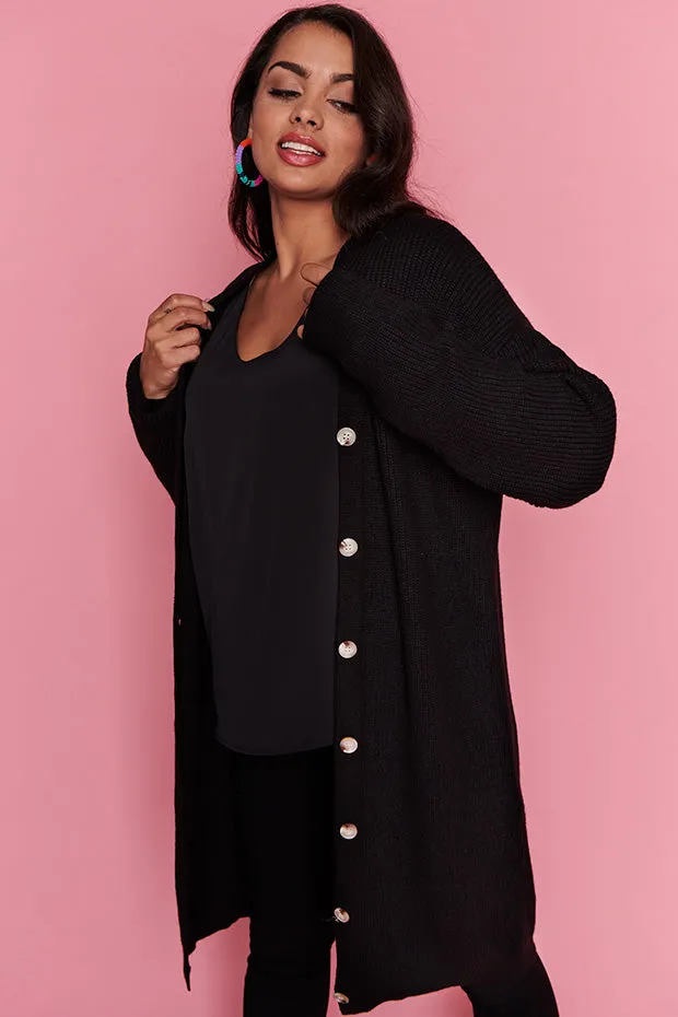 Hemi Black Longline Cardi