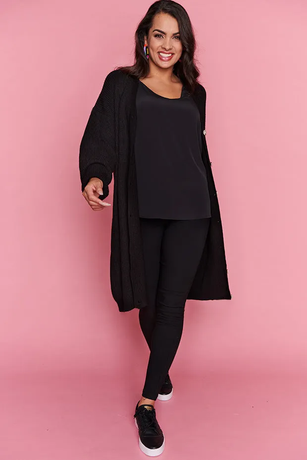 Hemi Black Longline Cardi