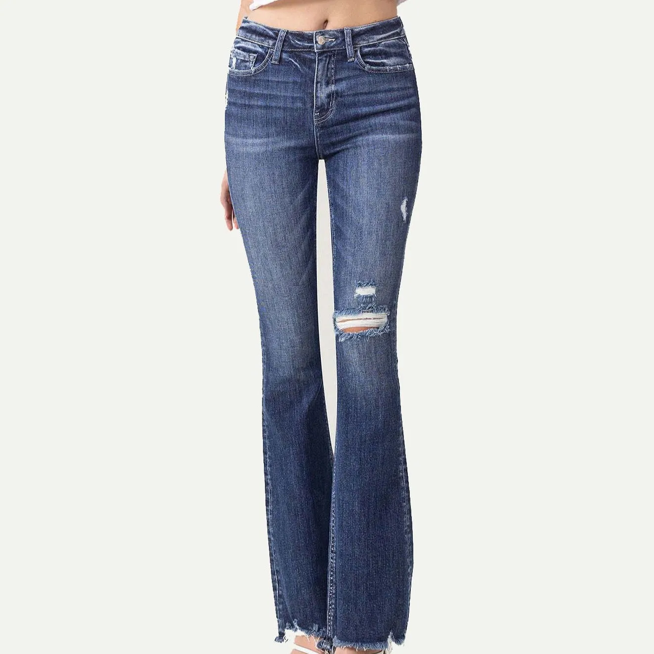 High Rise Stretch Flare Jeans for Women Lovervet by Vervet for Bourbon Cowgirl