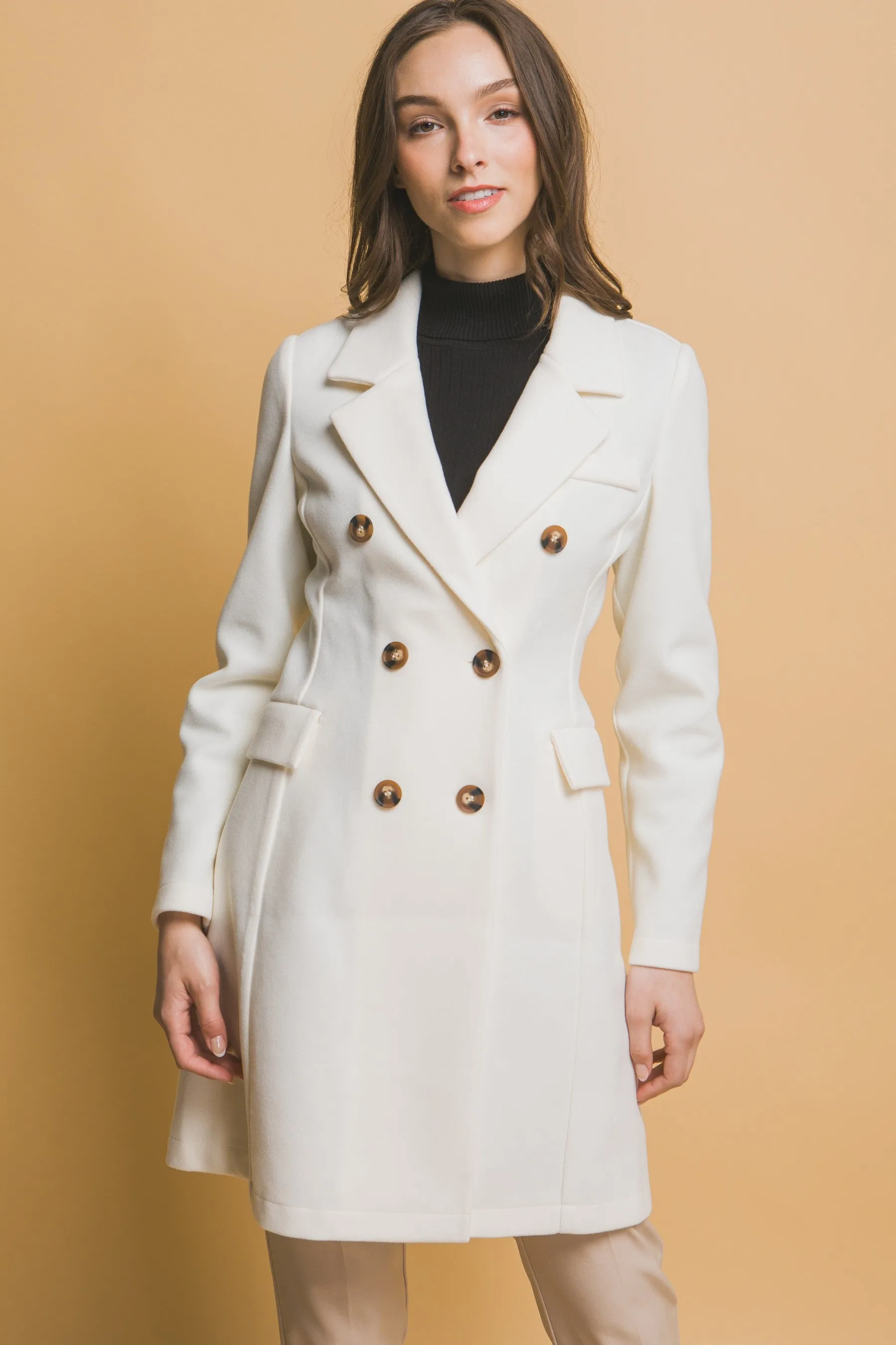 Ivory Double Breasted Coat