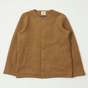 Jackman JM8278 Wool Collarless Cardigan - Camel