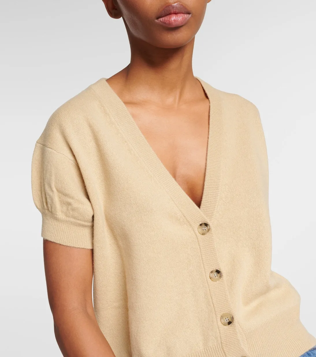 Jardin Des Orangers wool and cashmere cardigan, beige