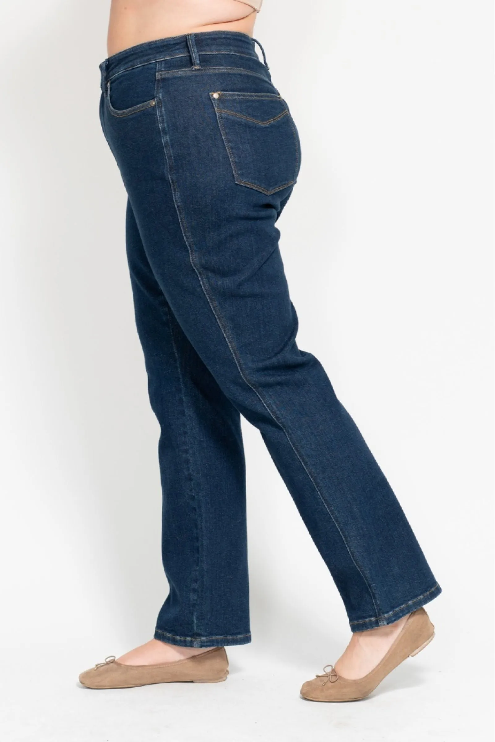 Judy Blue Reg/Plus High Waist Tummy Control Classic Straight Jeans